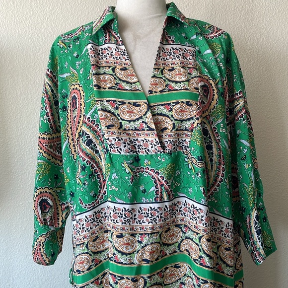 Zara green paisley floral midi dress XL - Picture 2 of 8